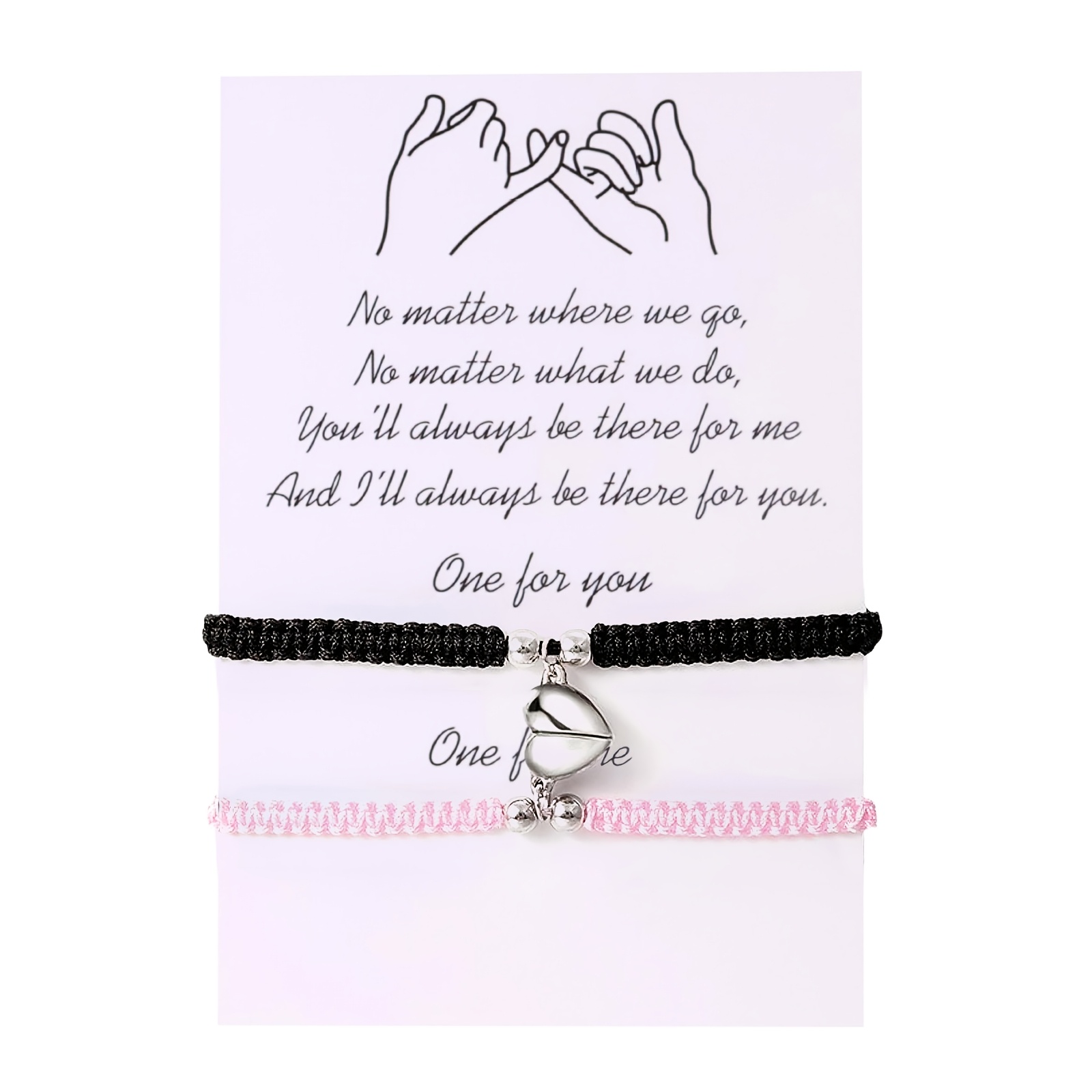 Image of Set Of -shaped Bracelets Designed For Couples, Perfect As A Valentine's Day Present. Matching Bracelets And Are Ideal Gifts For , Girlfriends, Or Lovers On Birthdays, Christmas, New Year