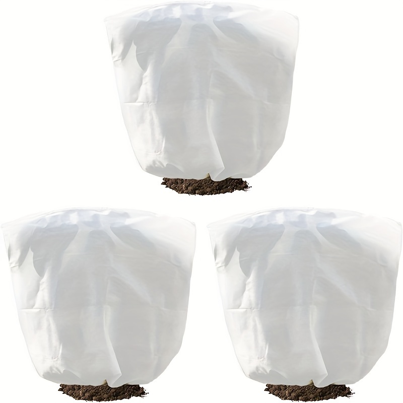 E-shop 3er-Set Winterpflanzenschutz - 39.37" .62" Frostschutzdecken mit Zugband für Bäume & Sträucher im Freien, Gartenpflege bei Kälte