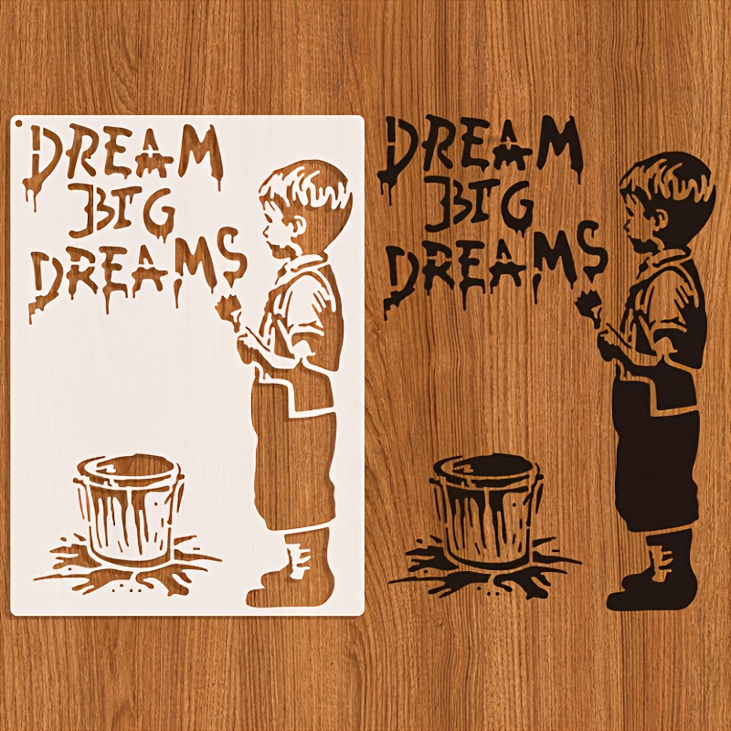 " " Spray Painting Template, 8.3 Inches X 11.7 Inches, Boy Silhouette Design, Painting Template, Wall Decoration, Home Decor, Art Supplies