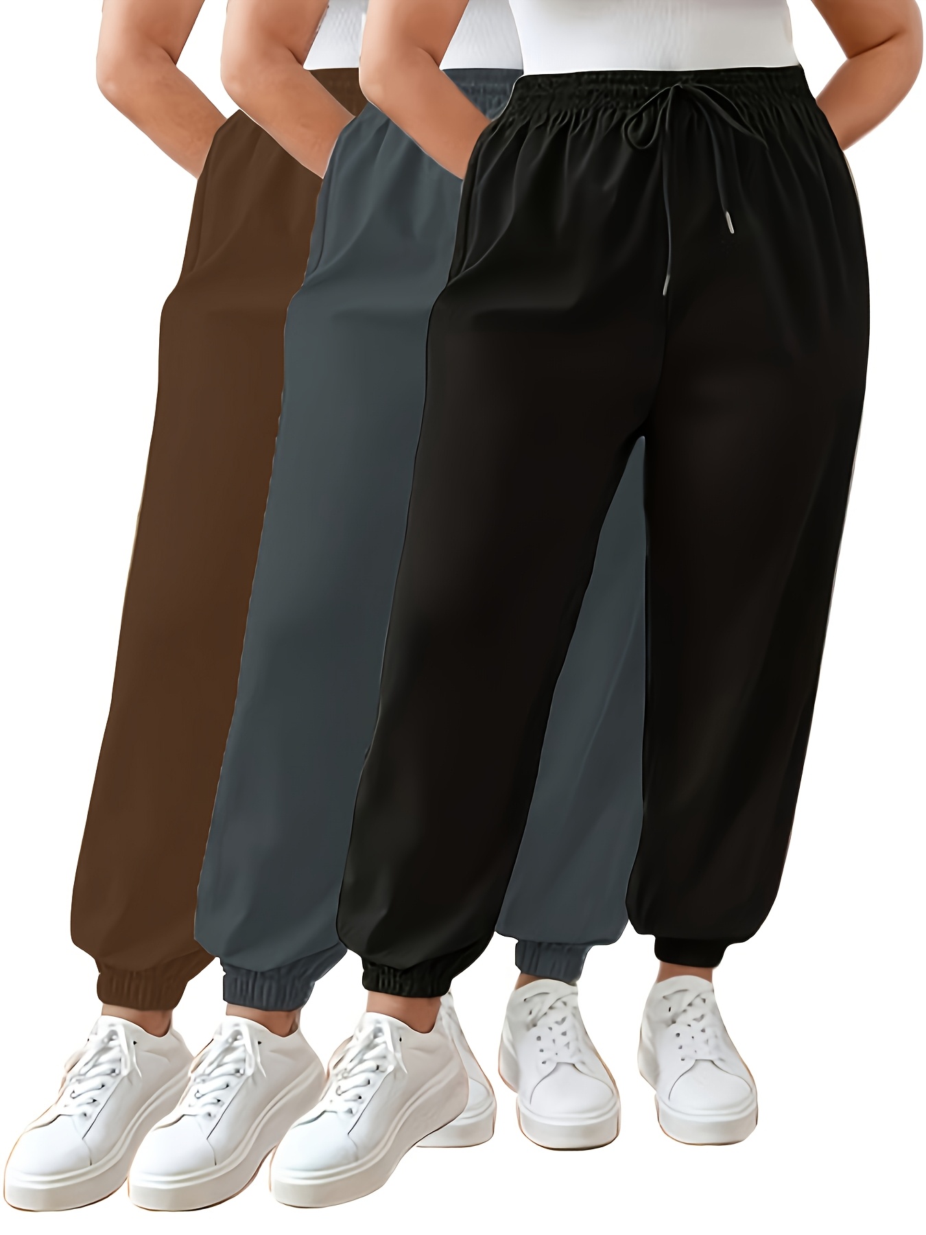 plus size sweatpants elastic ankles