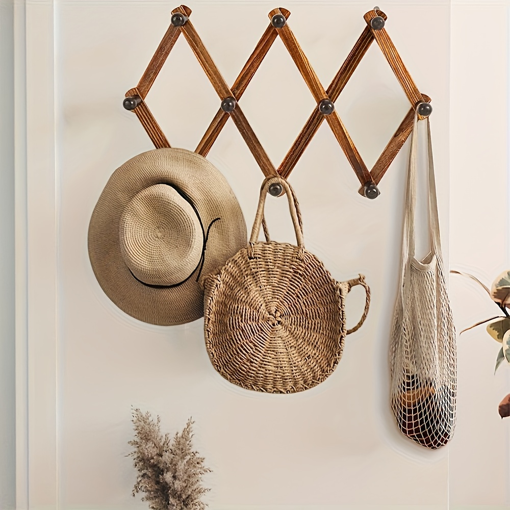 imagen del artículo   bear 1 ud. percha de madera expandible, con 10 ganchos tipo   para colgar en la pared, para colgar sombreros, gorros, ropa, toallas, ganchos de pared, decoración  , decoración de otoño, decoración navideña, decoración de la habitación, decoración  , decoración de otoño, decoración del dormitorio