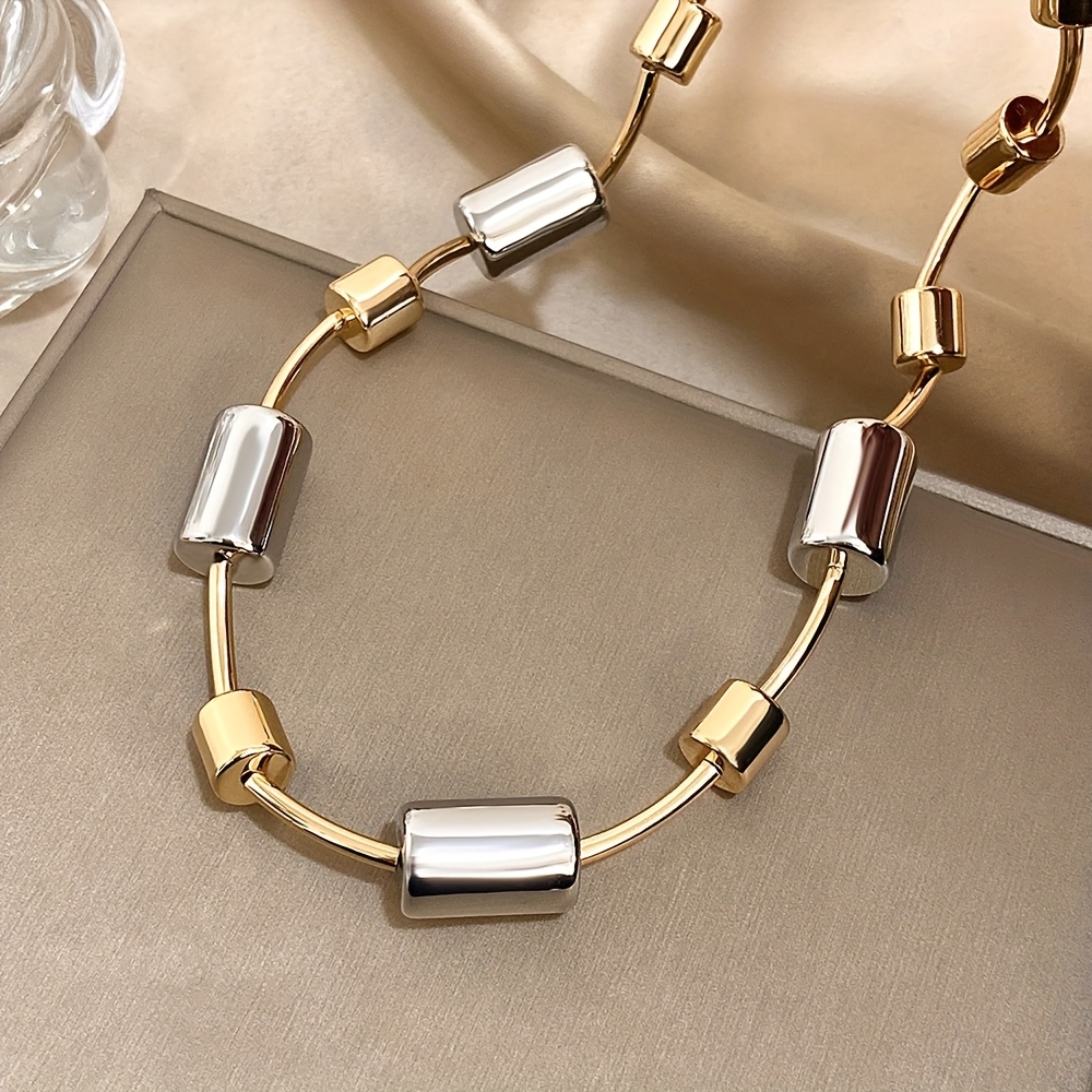 Ccb Golden & Silvery Geometry Chain Necklace Accessories Perfect As A Party Gift
