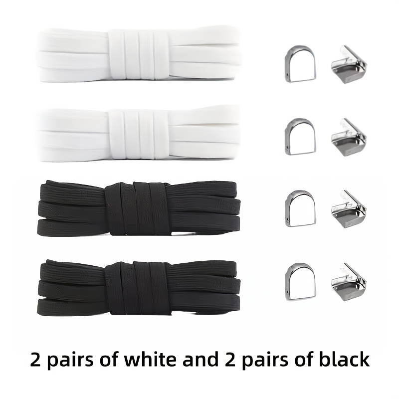 Image of 4-pack Elastic Shoelaces, No-tie Lazy Shoelaces, Durable Spandex Material, Convenient For Sneakers And Boots, , Suitable For The Elderly, In , Simple And Versatile