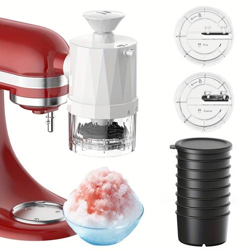 attachment for stand mixer snow cone machine with coarse and fine 8 molds accessories and attachments