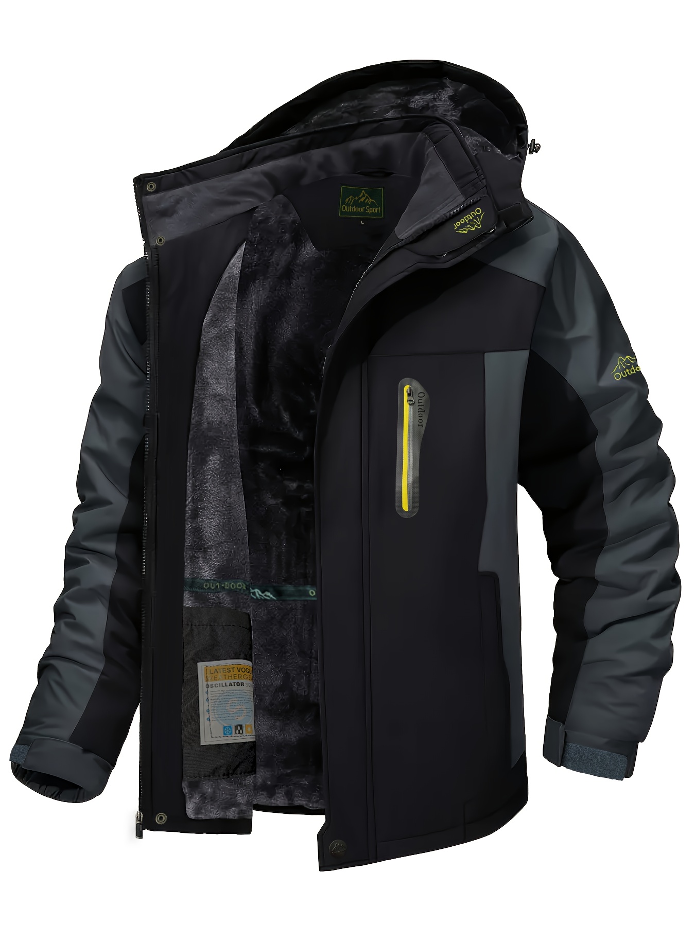 1pc mens hooded jacket thick lining suitable outdoor sports Temu