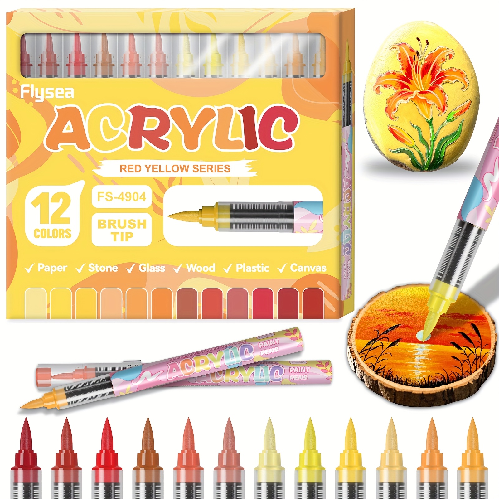 FLYSEA 96pcs Acrylic Markers Set for Art Drawing