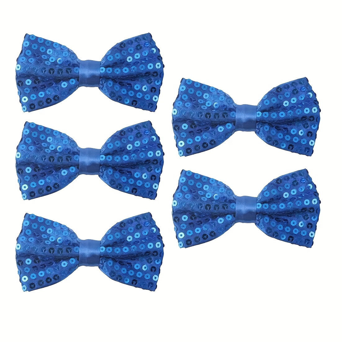 TEMU 5pcs Unisex Sequined Bow Ties, Adjustable Decorations, Colorful, Suitable For Carnival, Music Festivals, Christmas, Banquets, Dances, And Party
