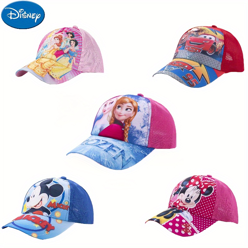 

Disney Adjustable Baseball Cap, Featuring, , , Princess, And Cars, Breathable Mesh Back Trucker Hat, Outdoor Sports Hat