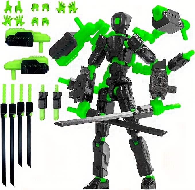 (Assembly Completed)T13 Action Figure Set, 5.5INCH (14CM) Robot 3D Printed Toys Lucky Titan 13 Action Figure With Multiple Accessories, Dummy 13 Multi-Jointed Movable, Gifts For Boys And Girls