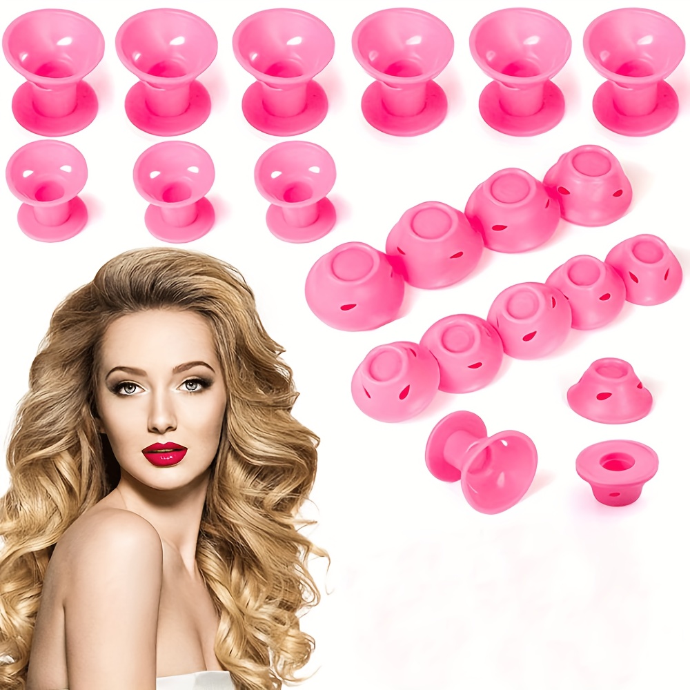 

Silicone Hair Rollers Set For Women - 20pcs Heatless Curlers, Soft Mushroom-shaped Hair Curling Tools, Bell-shaped Spiral Styling Kit For All Hair Types