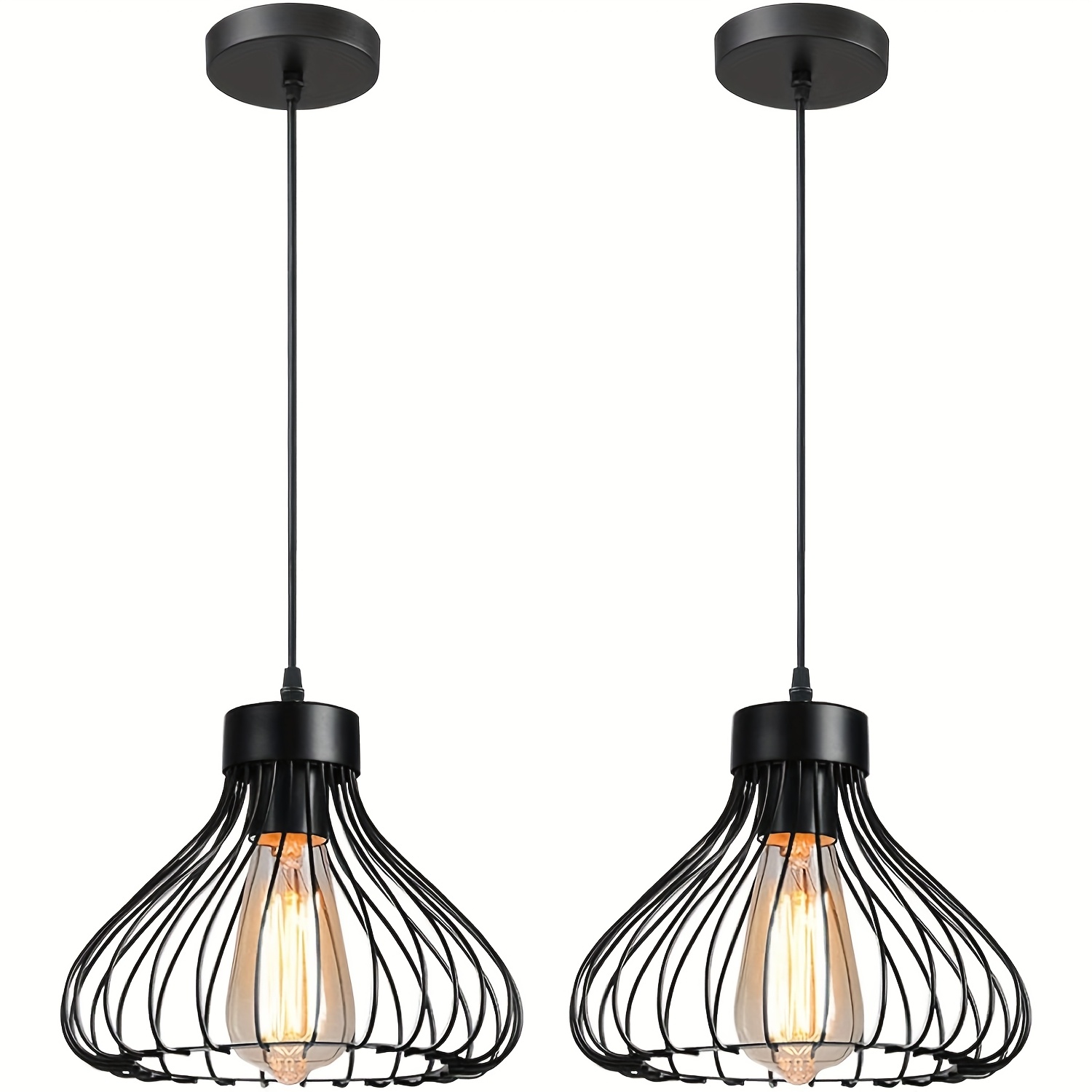 Lámpara De Techo Industrial Retro Coventry_Lights: Metal Negra, Estilo Vintage Para Bares Y Cocinas (E27, IP20)