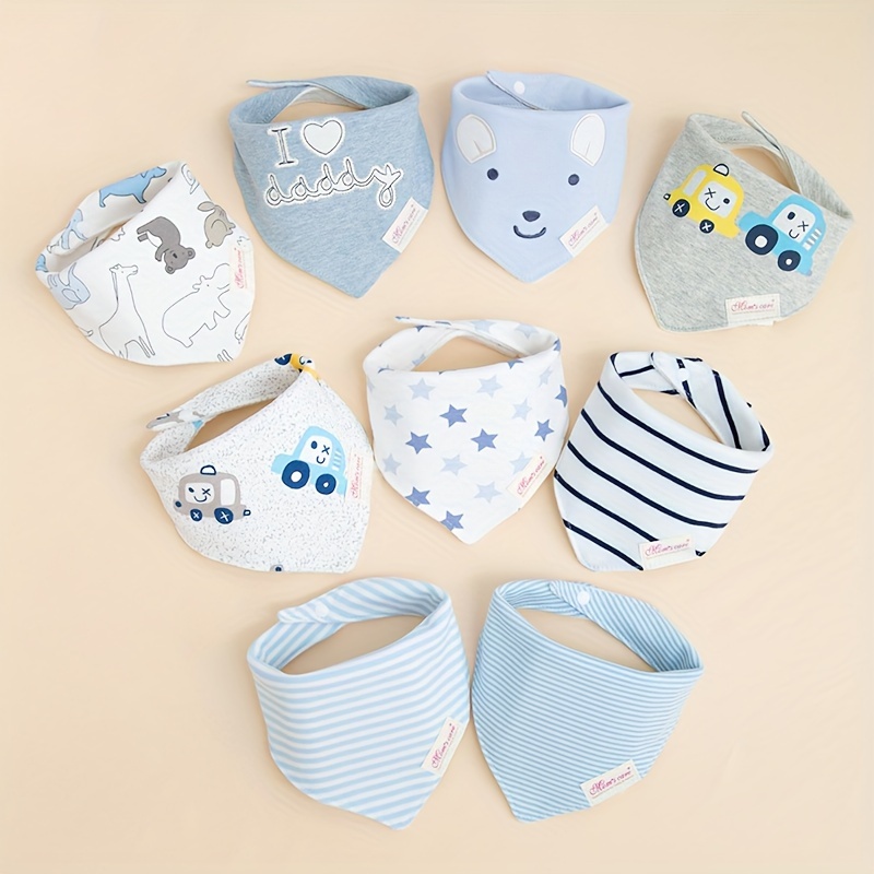 6pcs Random Patterns Baby And Toddler Double-layer Bibs, Soft And Comfortable Bibs, Burp Cloth, Perfect Gift For Newborn