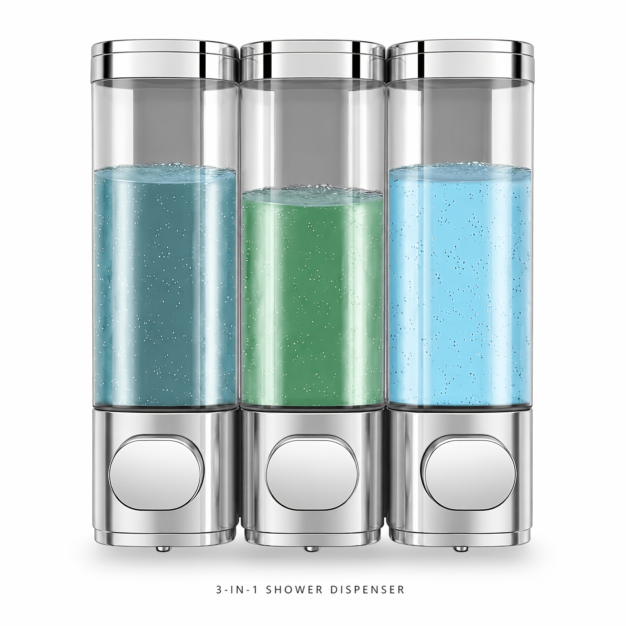 Temu – TEMU 3pcs Shampoo And Conditioner Dispensers Wall-mounted Soap And Shower Gel Dispensers, Soap Liquid Dispenser, No-drill Rust-proof Large Capacity