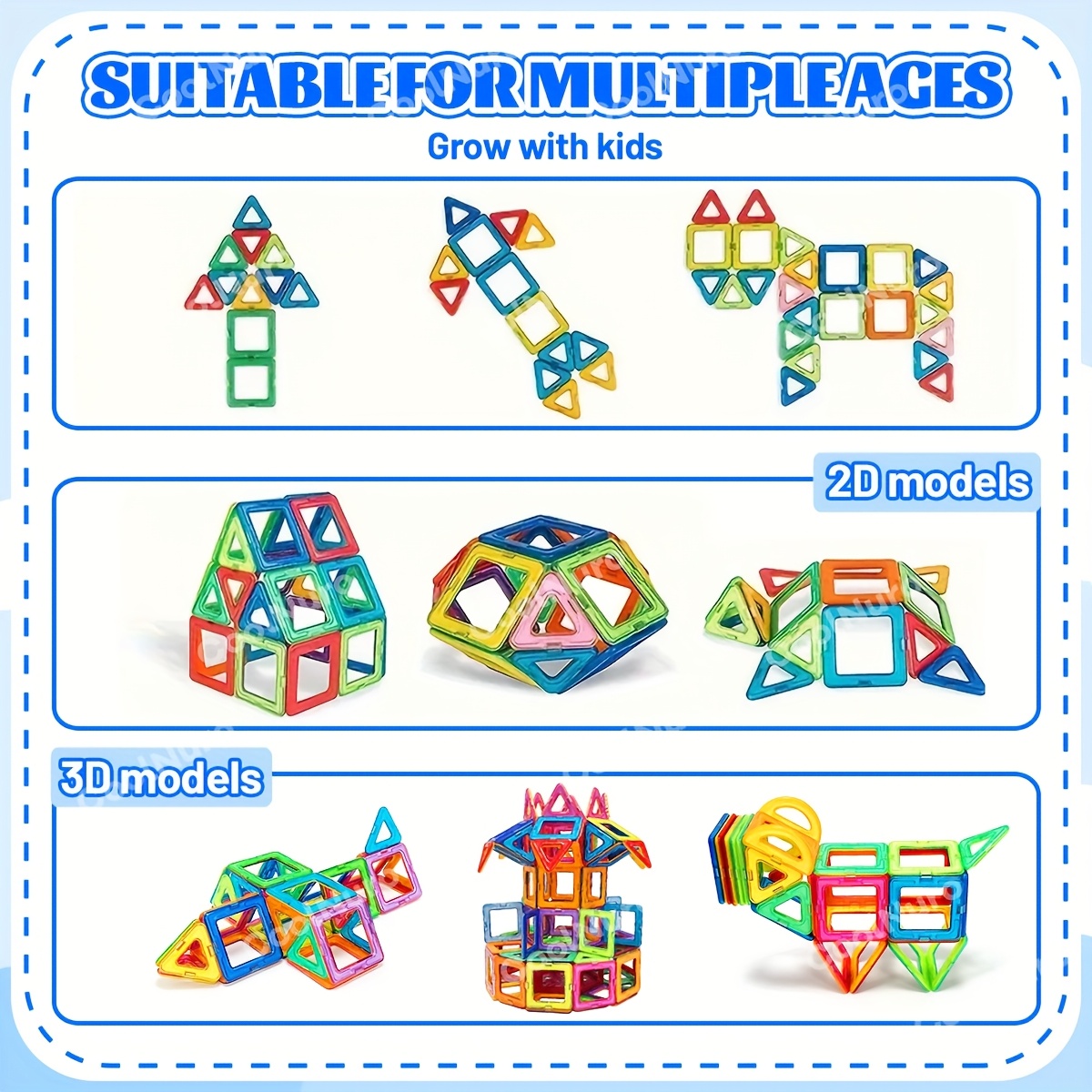 Kinderen Magnetische Bouwblokken Set 40/80/100 stuks, STEM Educatie Bouwspeelgoed, ABS Materiaal, Verbeter de Handvaardigheid van Kinderen, Creatief Leerpuzzel Cadeau voor Kerstmis, Kerstcadeautjes