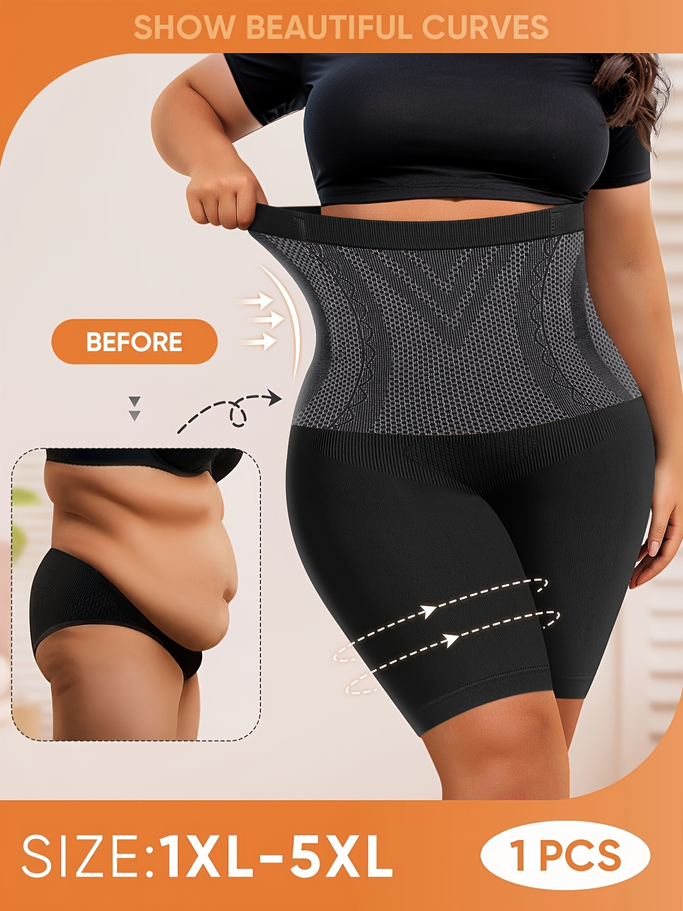 plus size underwear plus thick high waist tummy control butt