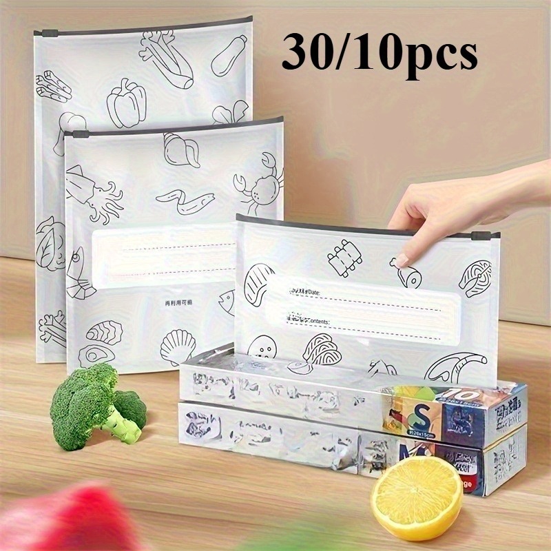 30 10pcs reusable aluminum foil food storage bags with zipper thick leak proof self sealing design multi size sealing for freshness suitable for   and vegetables meal and kitchen   pantry organizer and storage