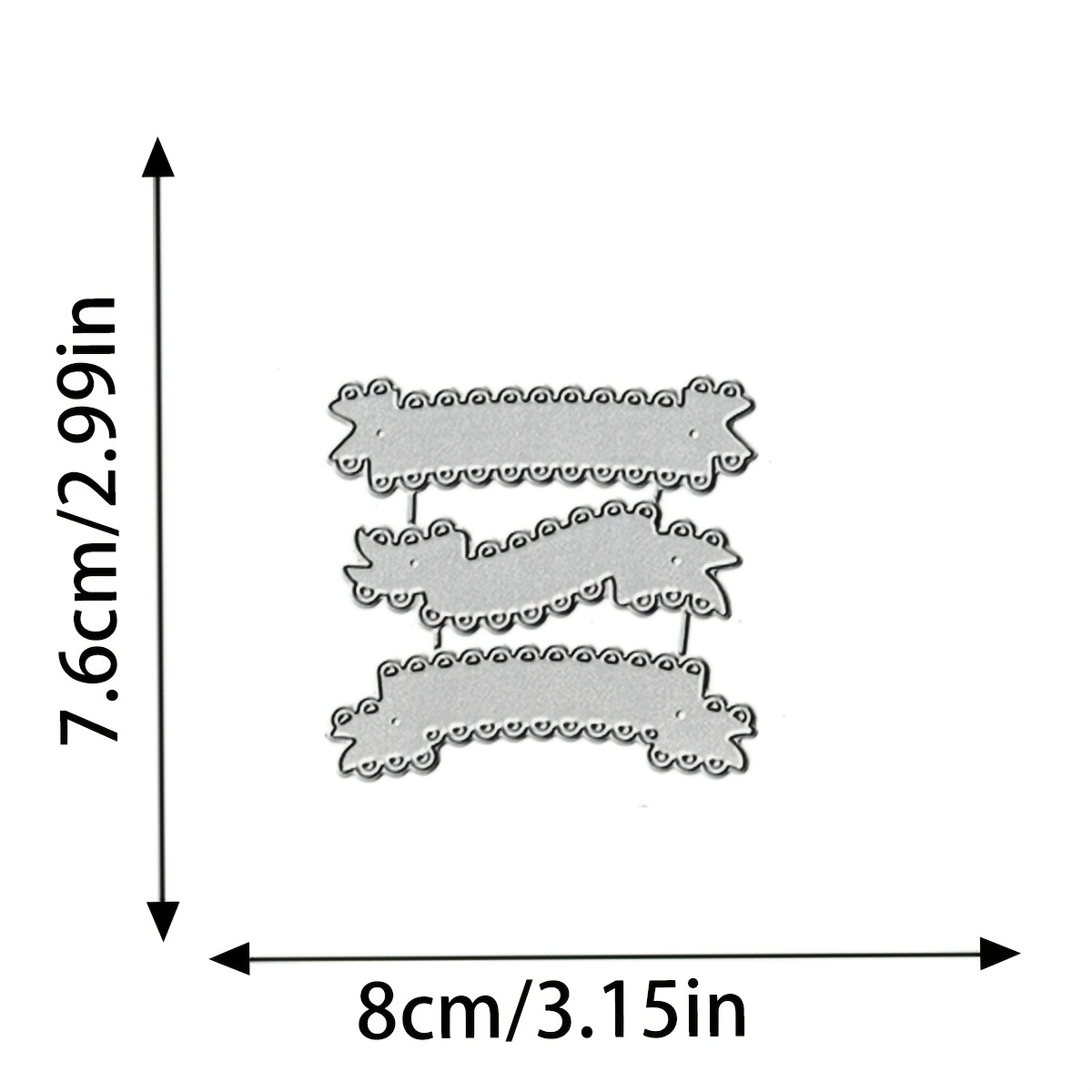 TEMU 1pc Matrice en acier au carbone 3 d'étiquettes de bannière Scrapbook Scrapbook Décoration de carte de vœux à Gaufrage Modèle de découpe Nouveau