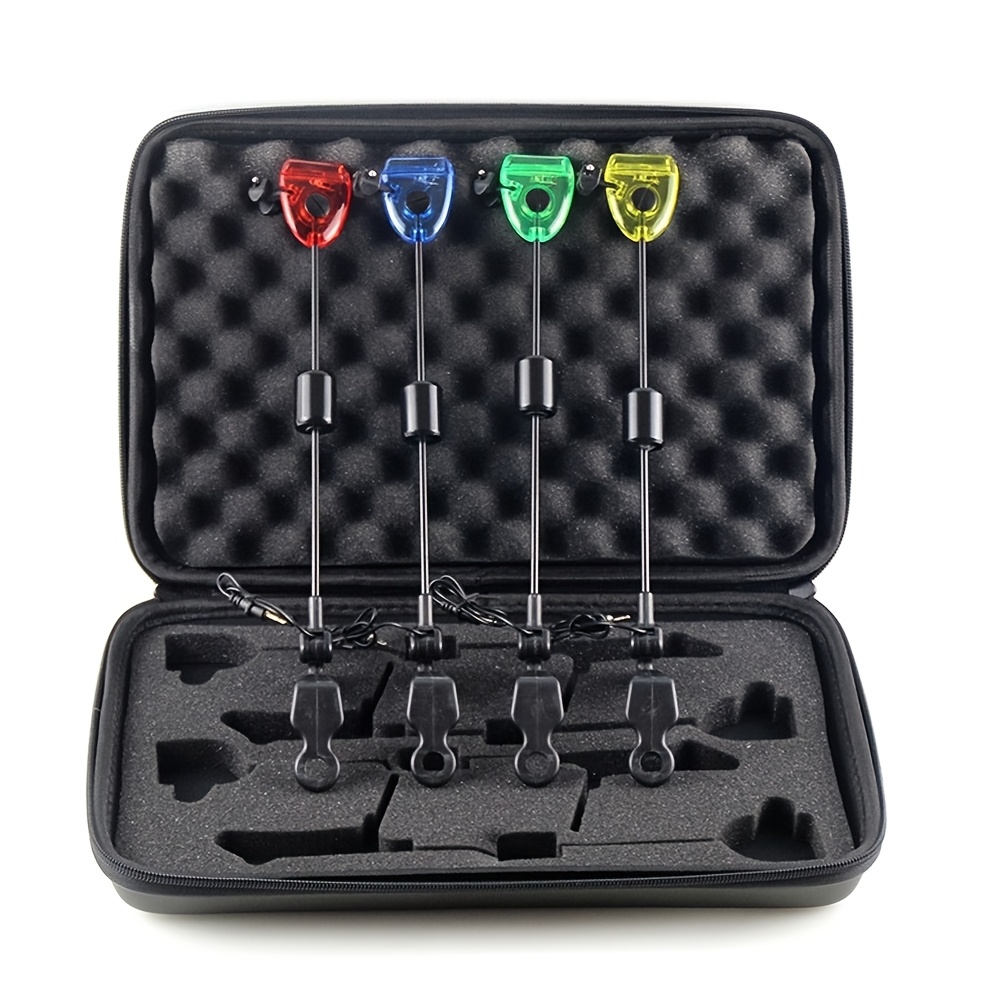 TEMU European Carp Fishing Rod Four- Hard Rod Fishing Bite Indicator New Premium Carp Fishing Colored Alarm Device Bite Alarm Device European Fishing