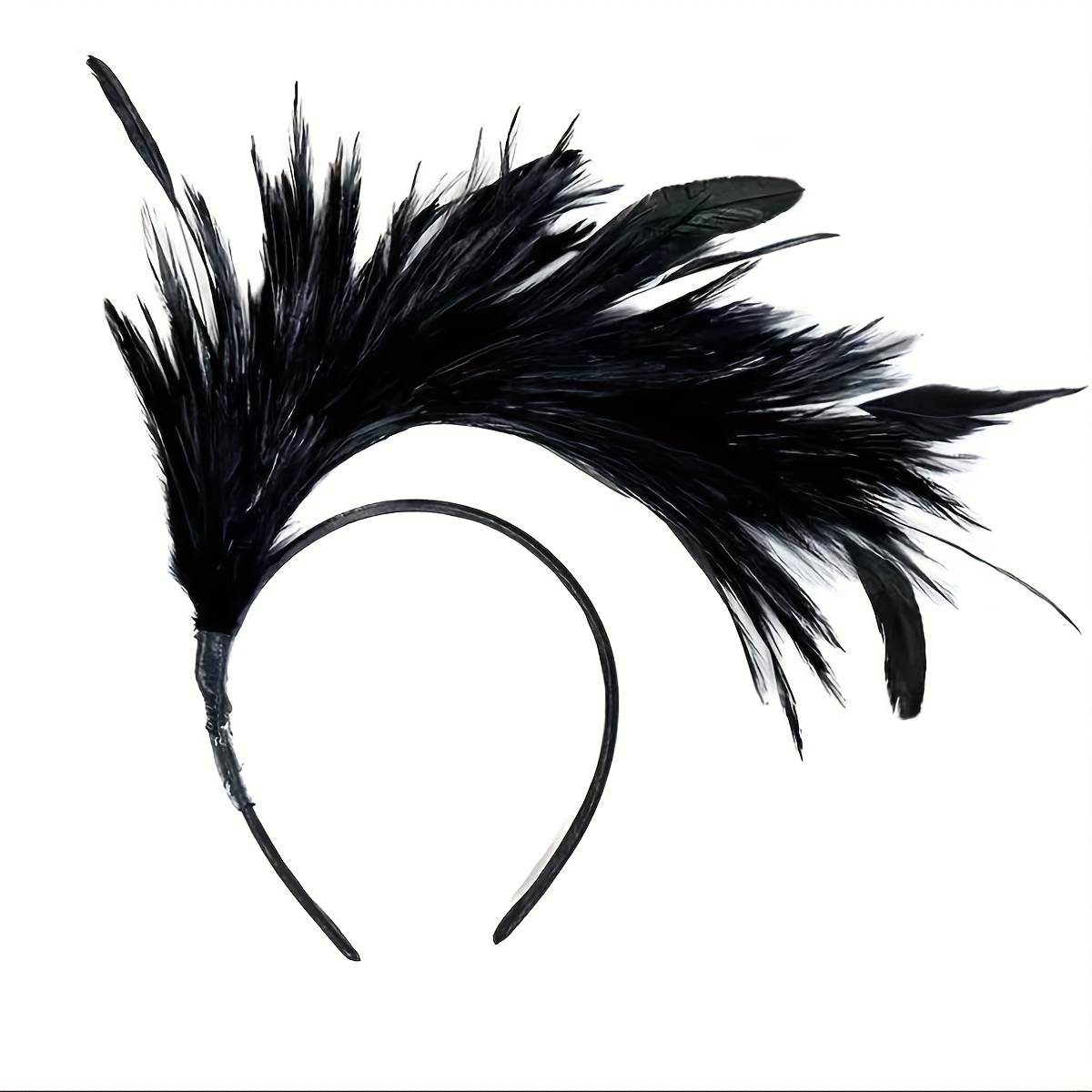 TEMU 1pc Of 1920s Women's Headband With Feather Decorations, Suitable For Parties And Performances