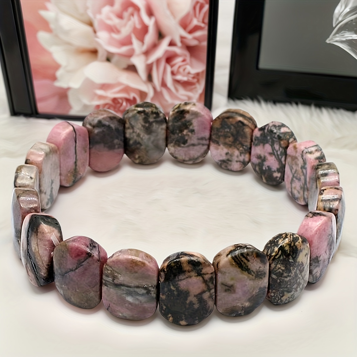 TEMU 1pc Bracelet - Genuine Beads, Bangle For , Bohemian Gift For Christmas, Anniversary, Casual Attire ()