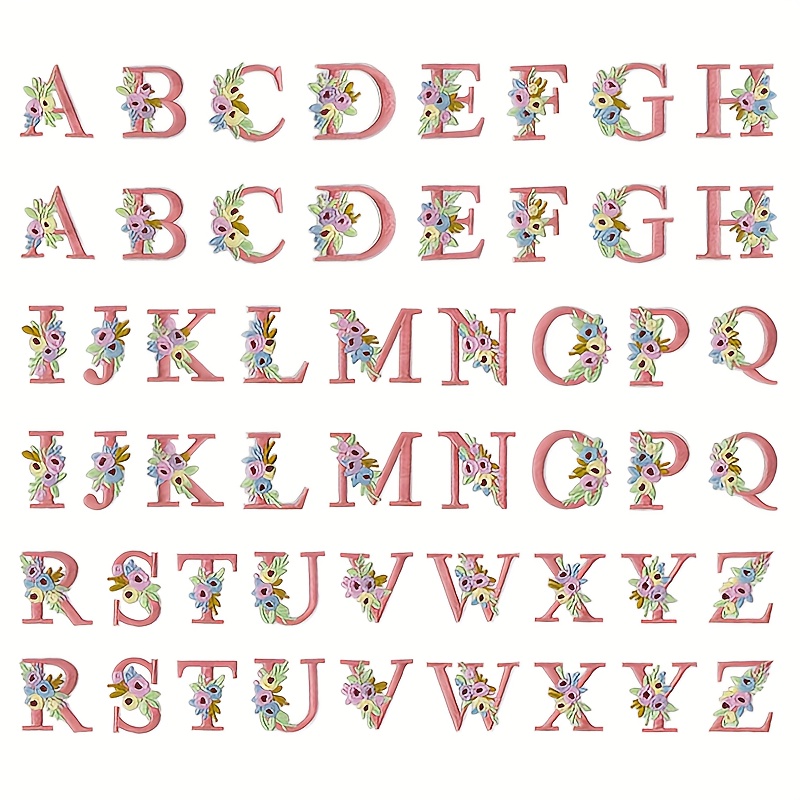 E-shop 52 Blumen, englische Buchstaben, Stoffaufkleber, Buchstaben zum Unterrichten, Daunenjacken, Kleidung, Lochdekorationen, Cartoon-Stickaufnäher,