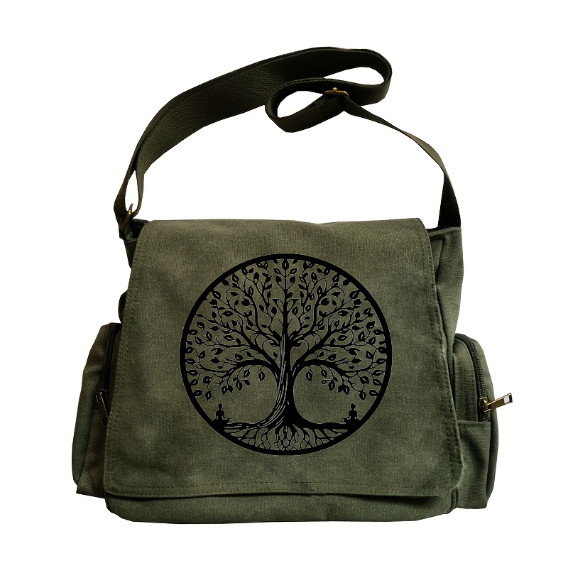 E-shop Große Schultertasche mit viel Stauraum, elegantes Baum des Lebens Design, Vintage Tote Crossbody Bag, Messenger Bag für Lernunterricht, geeignet