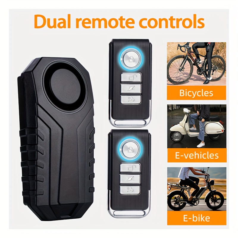 Ynf Anti-theft Upgraded! 113db Smart Wireless Bicycle Siren,, Remote Control Operation, 6 Months Ultra-long , Universal For Mountain Bike Motorcycles Powersports Alarms &anti-theft