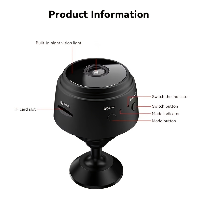 a9 mini camera with hd 480p for smart wifi surveillance camera for remote monitoring applications details 8