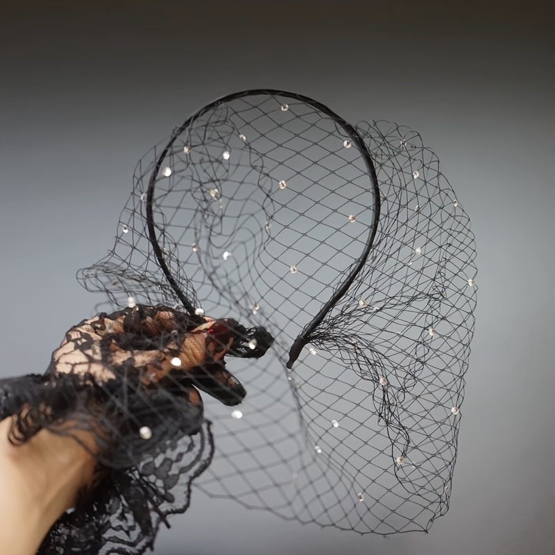 

Elegant Women's Mesh Fascinator With Flower Veil - Weddings, Derby, Birthdays & Halloween Parties