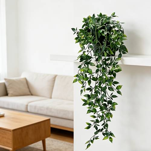 1pc Artificial Hanging Green Plant Pot with Realistic Mandala Leaves - Includes Flowerpot, Suitable for Home Living Room, Office, Bathroom Multi-Functional Room Decoration, Shelf Decoration, Outdoor Wedding And Birthday Decoration Arrangements
