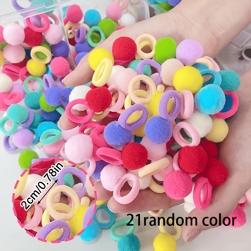 TEMU 21 piezas de para el pelo trenzadas de goma aleatorios, banda elástica para el pelo en de caramelo, accesorio para el peinado diario