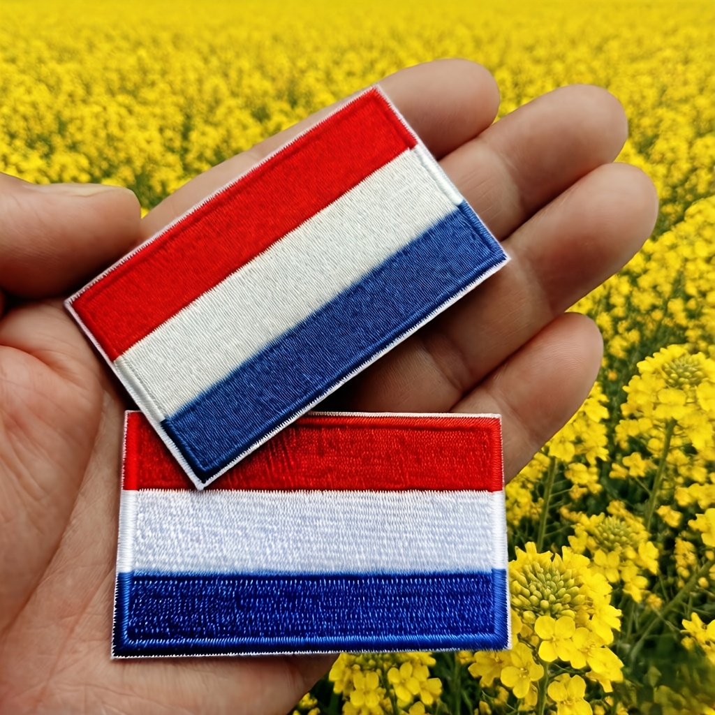 TEMU 2pcs Dutch Iron- & Sew- Patches Suitable For Clothes, Hats, Bags, Ironing Applique With Emblem, Ironable Diy Decoration For Sports Wear, Events,