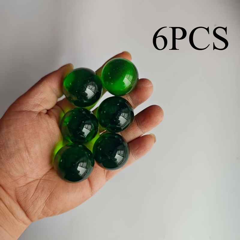 TEMU 6 Stück pro Packung, 30 mm fluoreszierend grüne Glasperlen. Geeignet für Aquarien-Dekoration, DIY-Bastelarbeiten, Schmuckherstellung