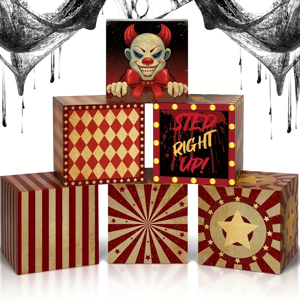 Gift For Her/him 6pcs, Carnival Party Decoration Boxes, Boxes, Suitable For Party Decoration And Haunted House Scene Setup, Large Size, Christmas, Halloween