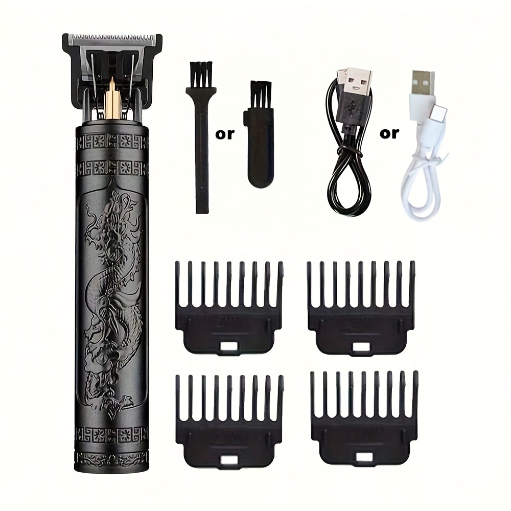[1pc Men'S Cordless Hair Clippers] Men'S Cordless Hair Clippers, USB Rechargeable Professional Hair Trimmer, with 300mAh Lithium Battery, 4 Guide Combs & Cleaning Brush, for Hair Styling and Grooming