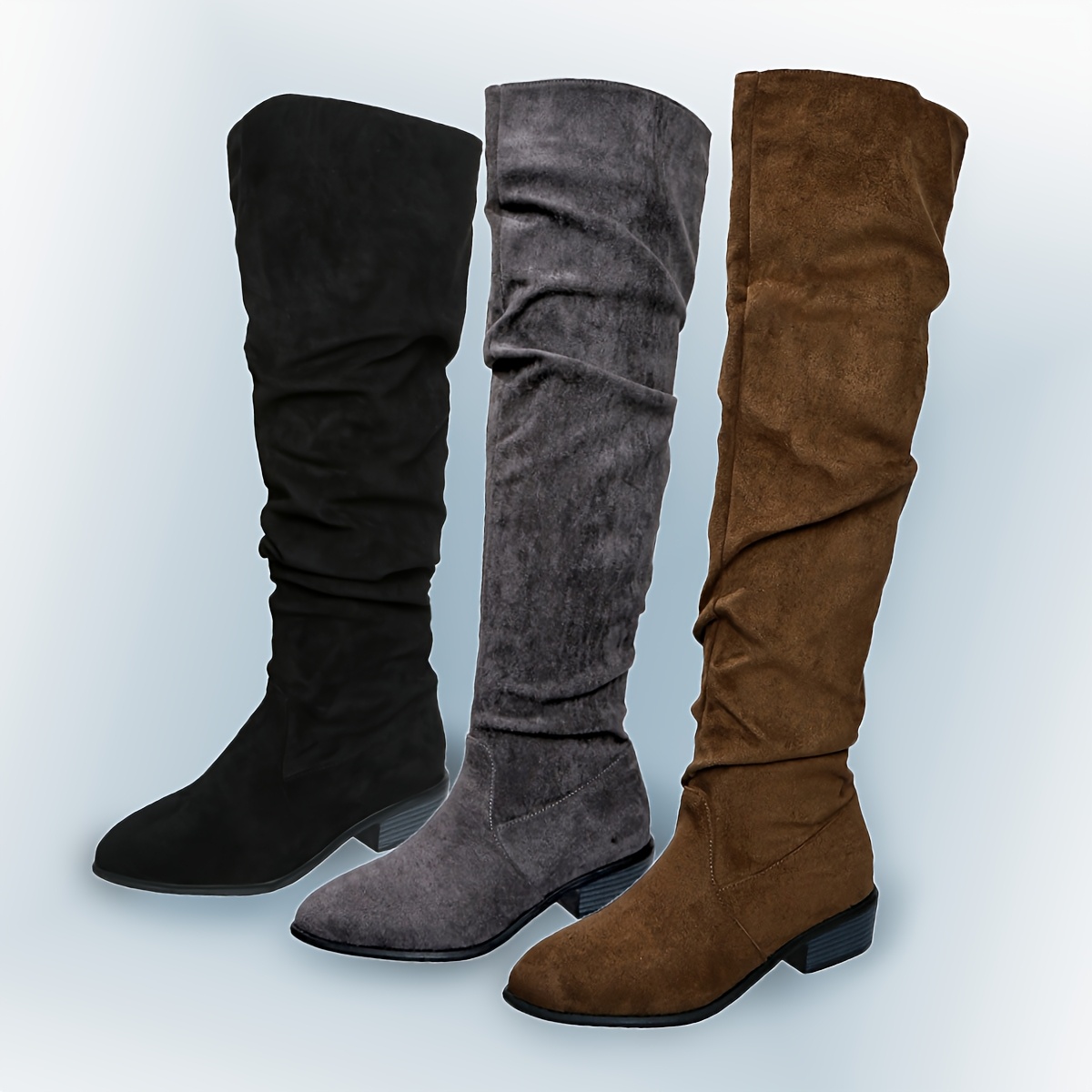 

Stacked Women's Fashionable Over-the-knee Boots