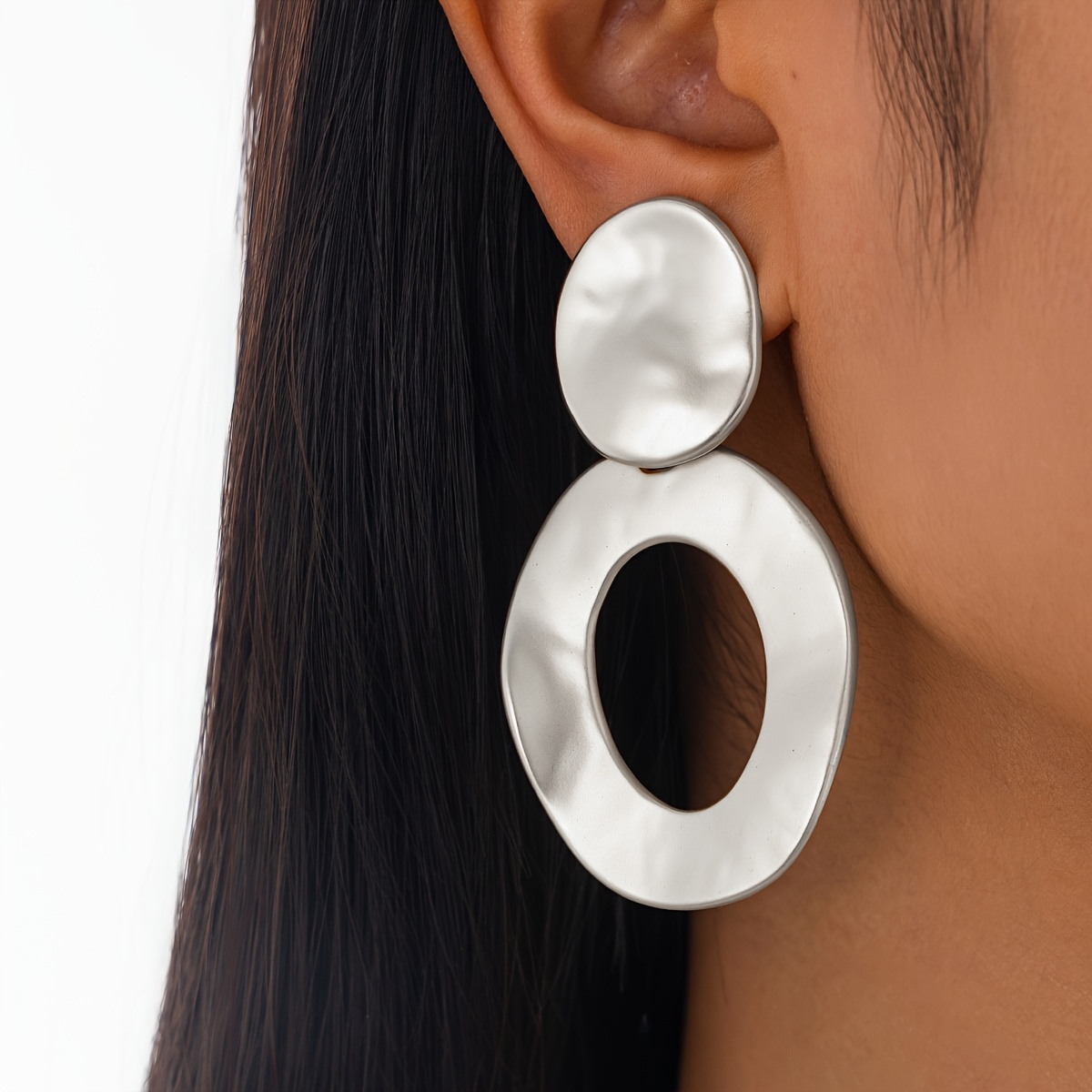 

1 Pair Round Dangle Ear Clip Earrings - Elegant Minimalist Style, , Hypoallergenic, Nickel-free, Ideal Gift For Women, Females, Ladies, Friends,