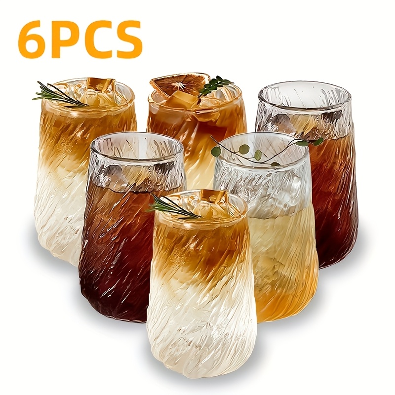 TEMU FGFW Set di bicchieri in vetro 6/4 pezzi, 2 capacit� disponibili, stile intrecciato -, vetro borosilicato resistente al calore, lavabile in