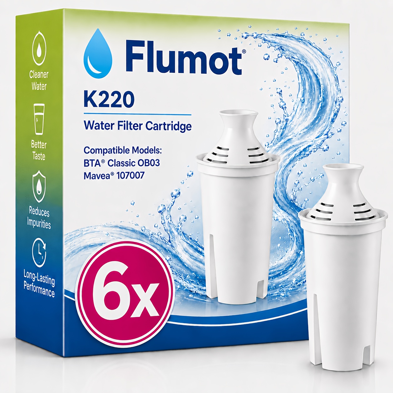6-pack Water , Compatible With Pitchers And Dispensers, Classic Ob03, Mavea 107007, 35557 Most Filter Jugs, Improves Drinking Water