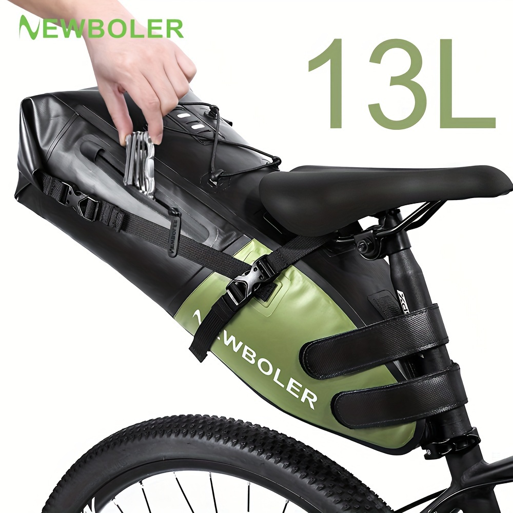 

Newboler Full Waterproof Large Capacity Bicycle Rear Seat Bag, Mountain Bike Carrier Bag, Rear Bicycle Saddle Bag, Riding Equipment, Long-distance Riding Foldable Bag