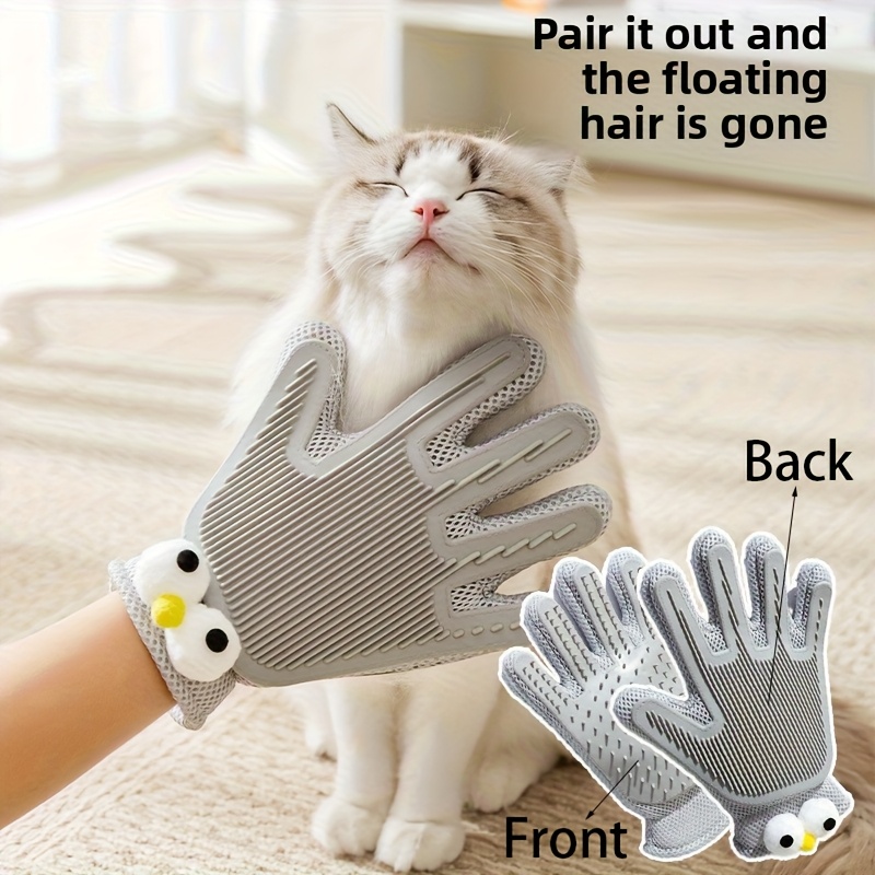 Image of 1pc Pet Grooming Glove, Double-sided Pet Cleaning Hair Removal Bathing Massage Tool, Soft Material , Easy Operation, Suitable For Dogs And Cats To Remove Loose Hair, Massage And , Hair Removal Glove
