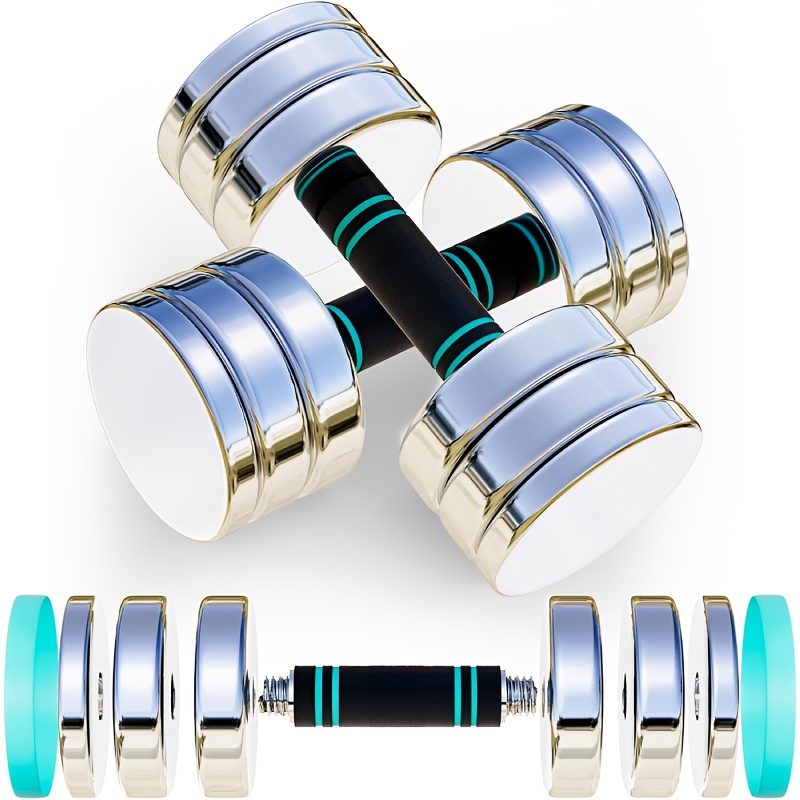 2 Electroplated Steel Dumbbells, 5/10/15kg, Adjustable Weight Dumbbells With Foam Handles, Fitness Dumbbells, Suitable For Home And Gym, Suitable For Men And Women, Gift