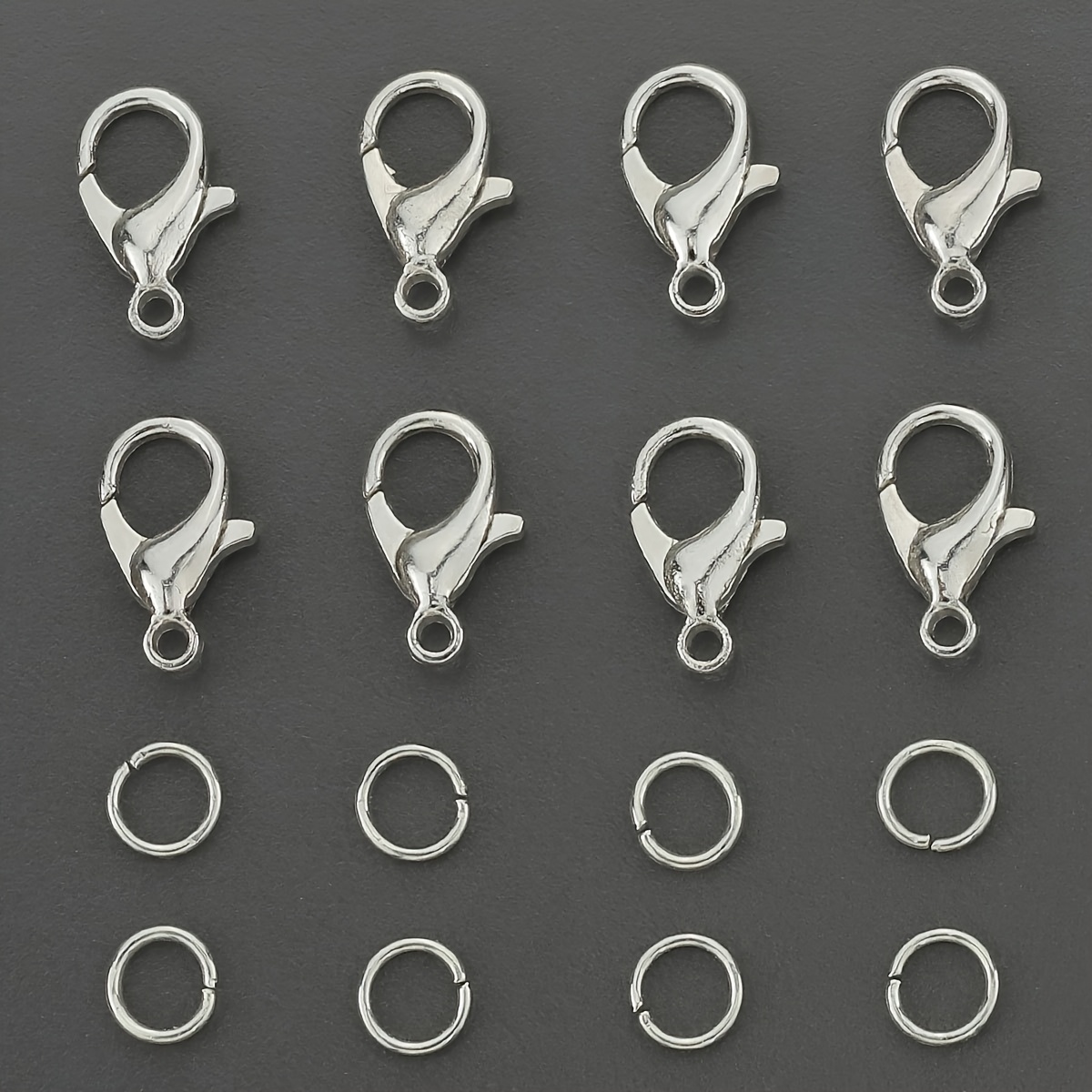200pcs Lobster Clasp & Open Jump Ring Set for Beading
