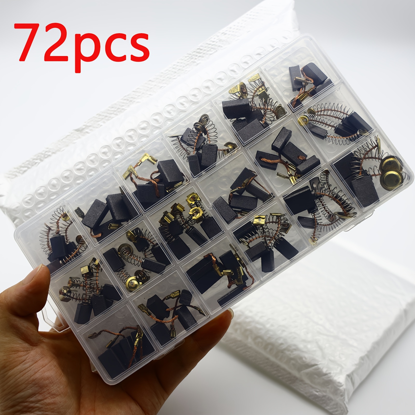 72 Carbon Brushes For Electric Motors, With 18 Different Sizes, For The Replacement And Maintenance Of Carbon Brushes Of Power Tools.