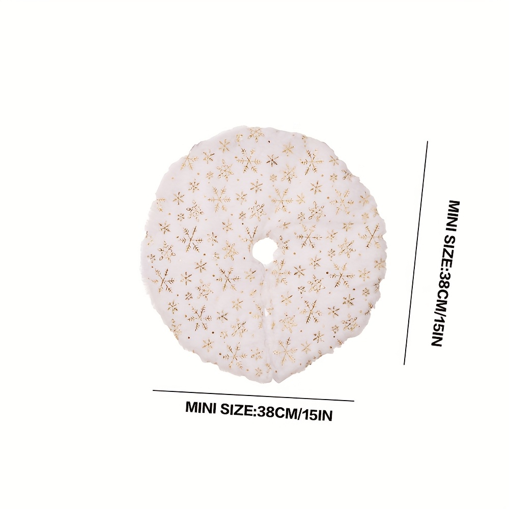 TEMU 1pc 38cm Double Layer Christmas Christmas Tree Decoration Tree Skirt Small Tree Skirt Suitable For Desktop Christmas Tree Small Christmas Tree