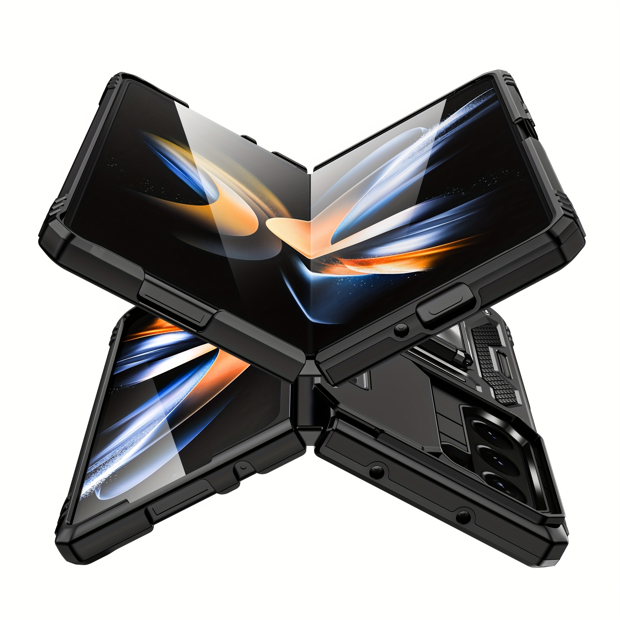 TEMU For Z Fold 5 - Sliding & Built-in 360° Magnetic Stand, Shockproof