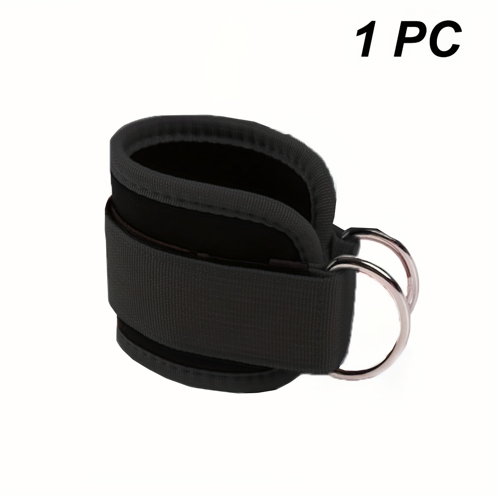 TEMU Heavy-duty Ankle Straps With -rings - Adjustable Closure, Non-slip Gym Cuffs For Cable Machines, Leg Press, Deadlifts - Compatible & Commercial