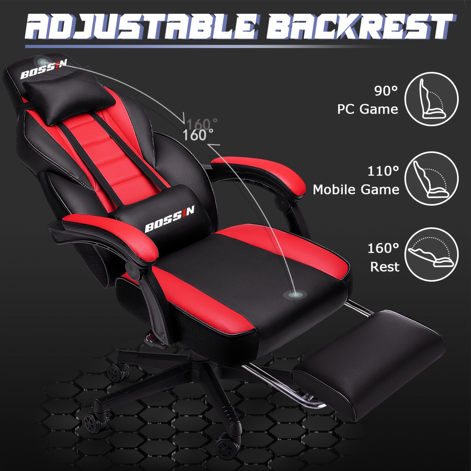 gaming chairs footrest ergonomic Temu
