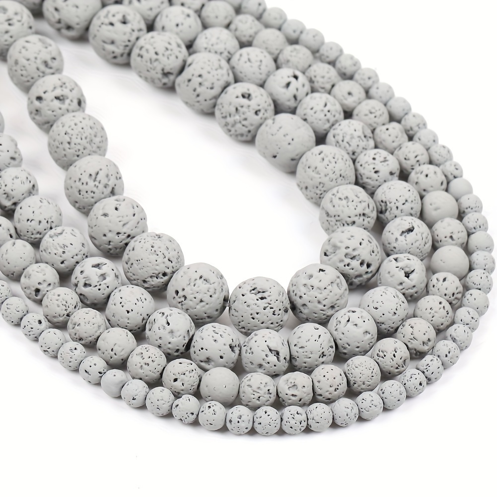 

Gray Hematite Natural Lava Stone Beads, 6-10mm Round Loose Spacer Beads, 15" Strand For Diy Jewelry Making, Necklace & Bracelet Crafting Supplies