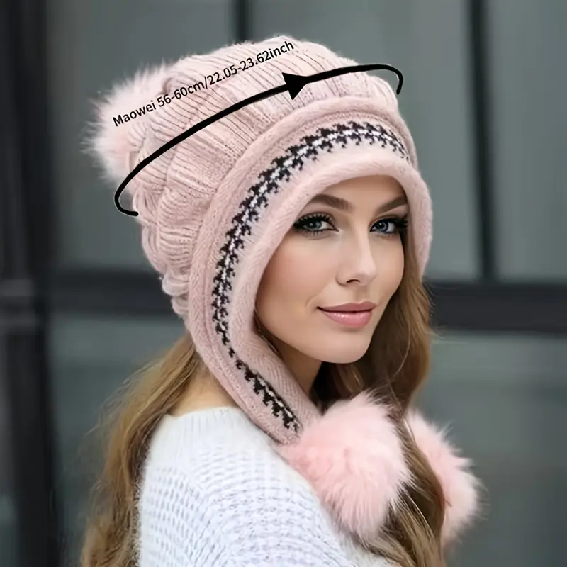 Fantasy Fleece Beanie Mütze mit Ohrenklappen dehnbares Acrylgewebe verstellbare Kappe und Aufbewahrungstasche Handwäsche oder Details 1